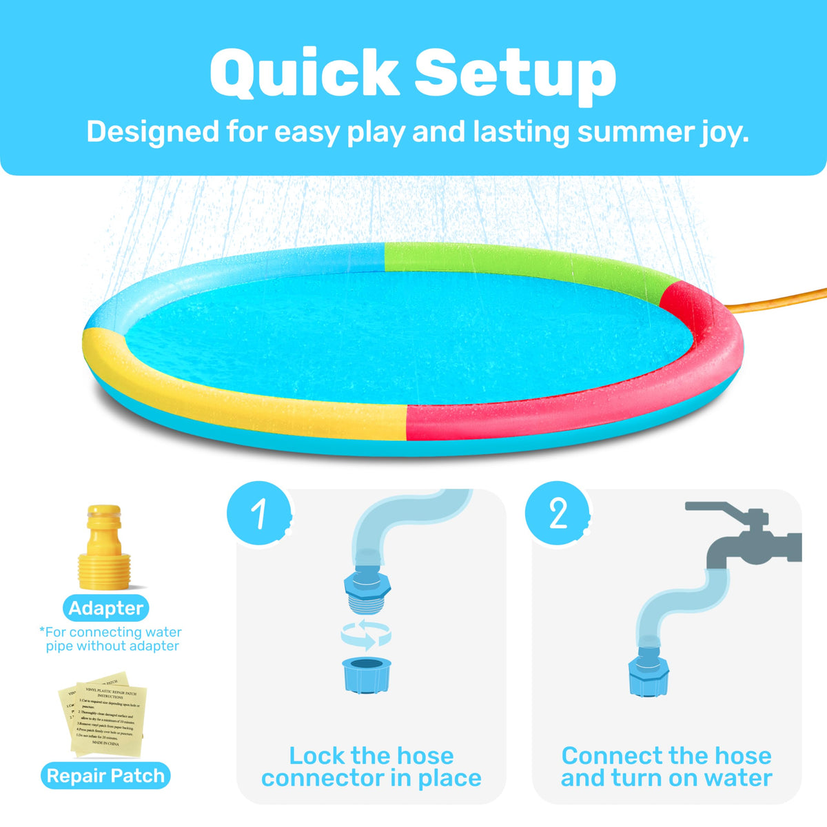 Sloosh splash pad surface shown as non-slip during active water play
