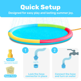 Sloosh splash pad surface shown as non-slip during active water play