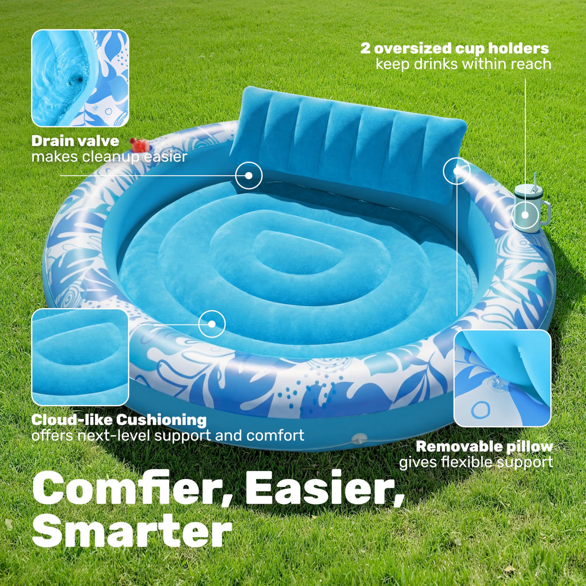 Sloosh stable center stage blue tanning bed float stays steady