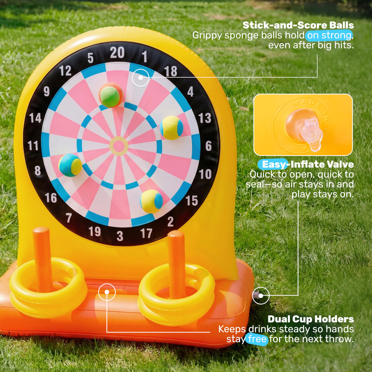 Sloosh storage compartment keeps drinks within reach during play