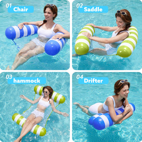 Sloosh blue float close-up pillow detail showing buoyancy.