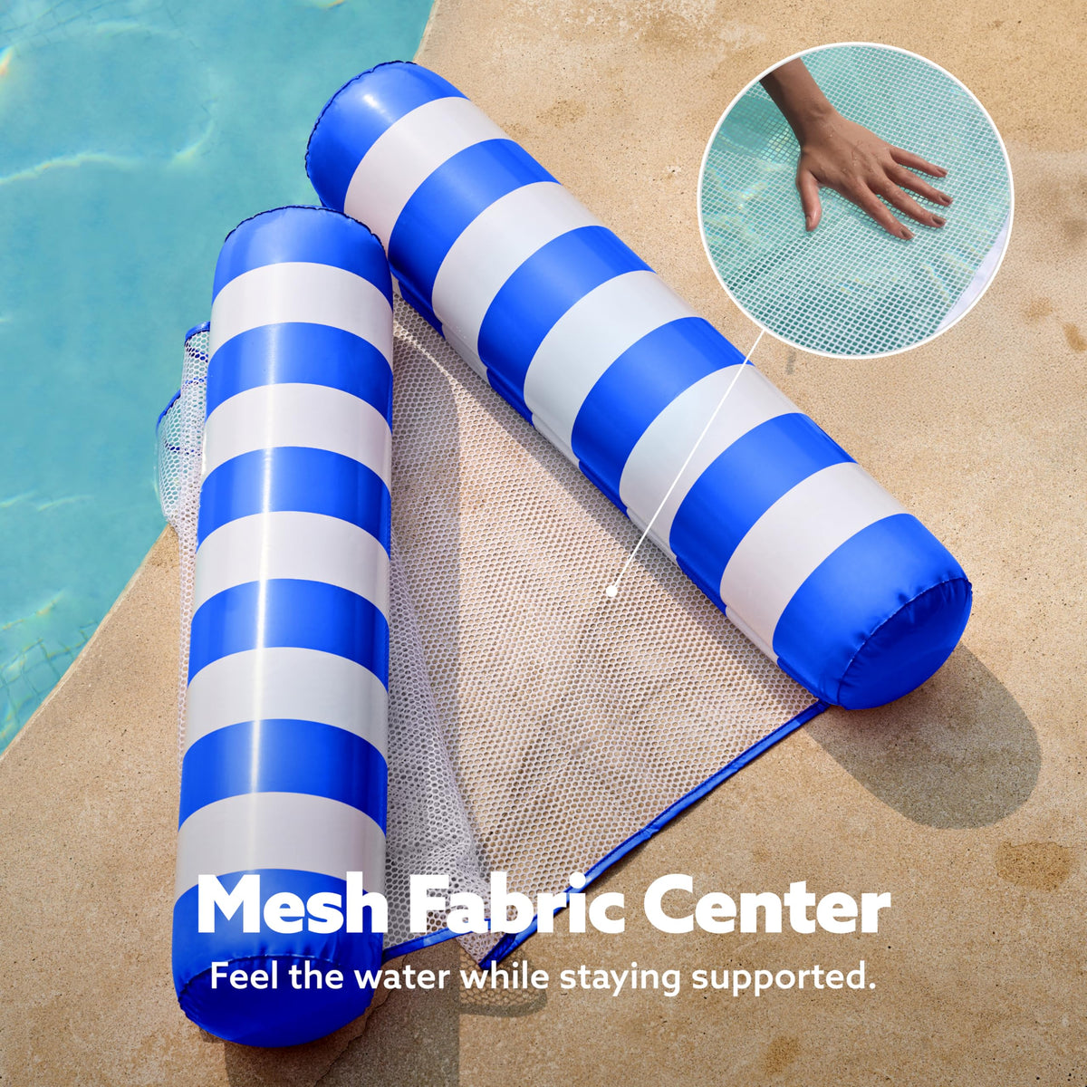 Sloosh puncture-resistant material indicates durable pool use.