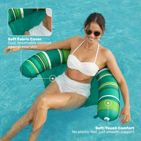 Sloosh stripes design blue-green duo pack adds color to pool.