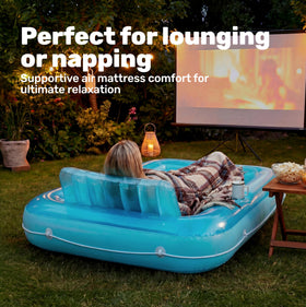 Sloosh sun tanning pool lounger is compact and portable