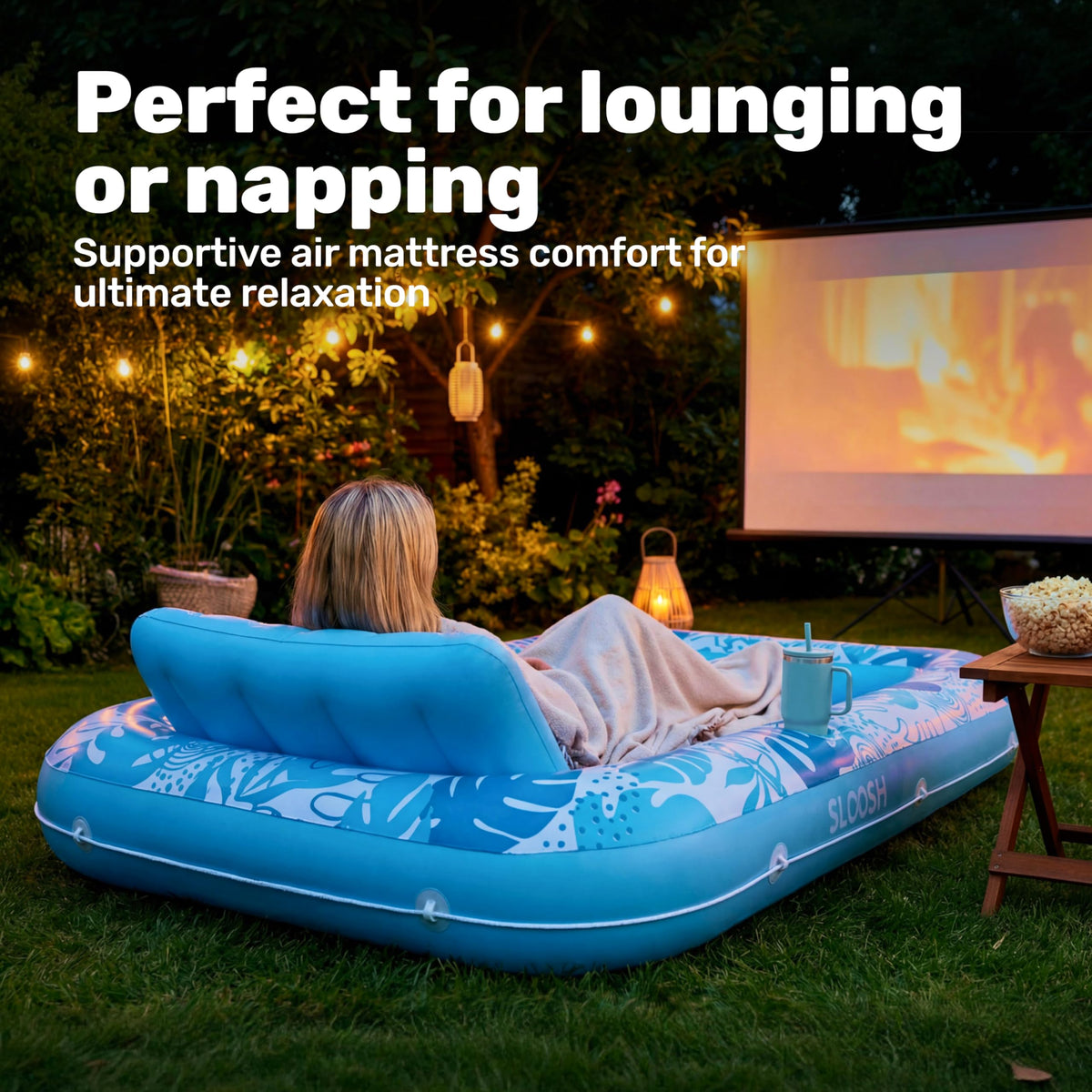 Sloosh sunbathing bed ideal for beach or pool use.