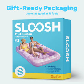 Sloosh 85x57 inch tan pool float ideal for pools and beaches