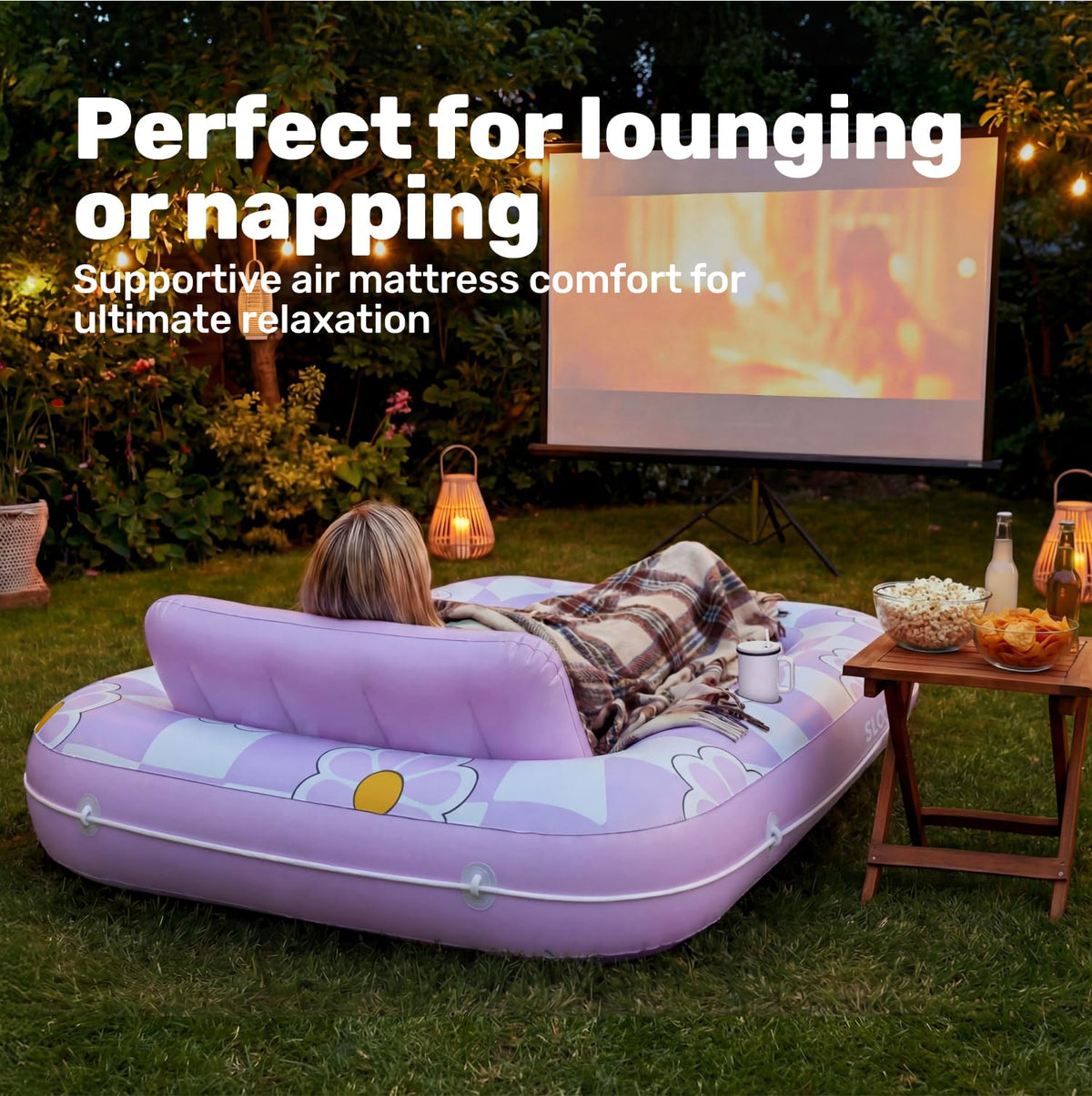 Sloosh tanning pool lounger compact portable for easy transport.