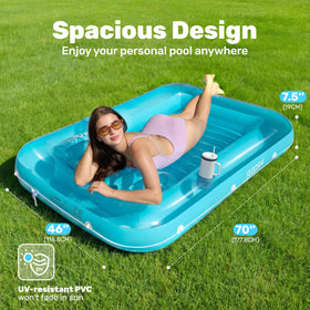 Sloosh tanning pool lounger with removable pillow for neck support