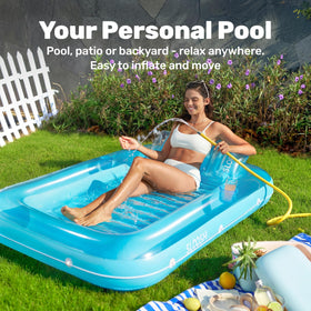Sloosh pool lounger with ribbed air cushion for added comfort