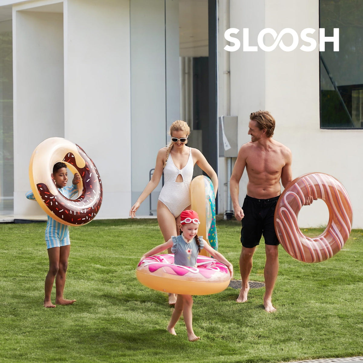 Sloosh thick-material donut floats: durable vinyl for lasting summer adventures