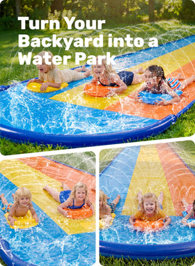 Sloosh Triple Water Slide sprinkler height adjust for custom splash