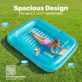 SLOOSH two-person pool lounger with removable pillow for shared lounging.
