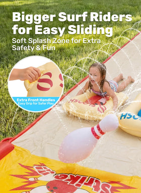 Sloosh ultra-slippery surface with splash protection for smooth, safe slides.