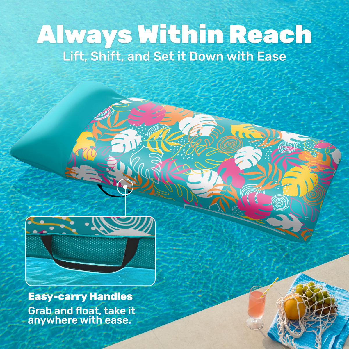 SLOOSH XL lounger in poolside setting suitable for pool, beach, and backyard