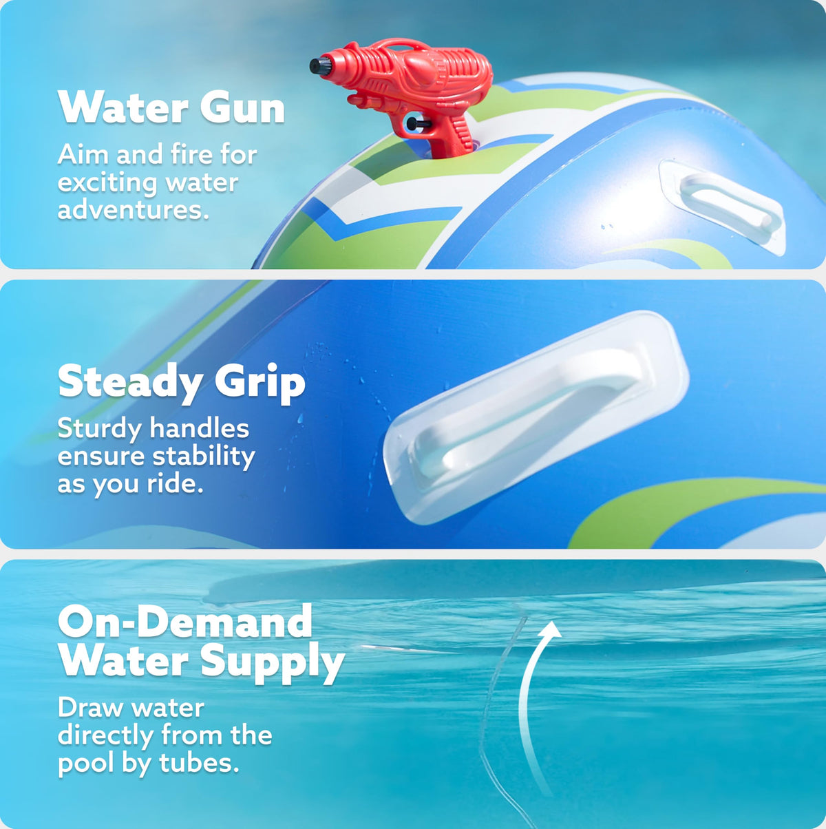 Sloosh water blaster pool toy enabling splash battles