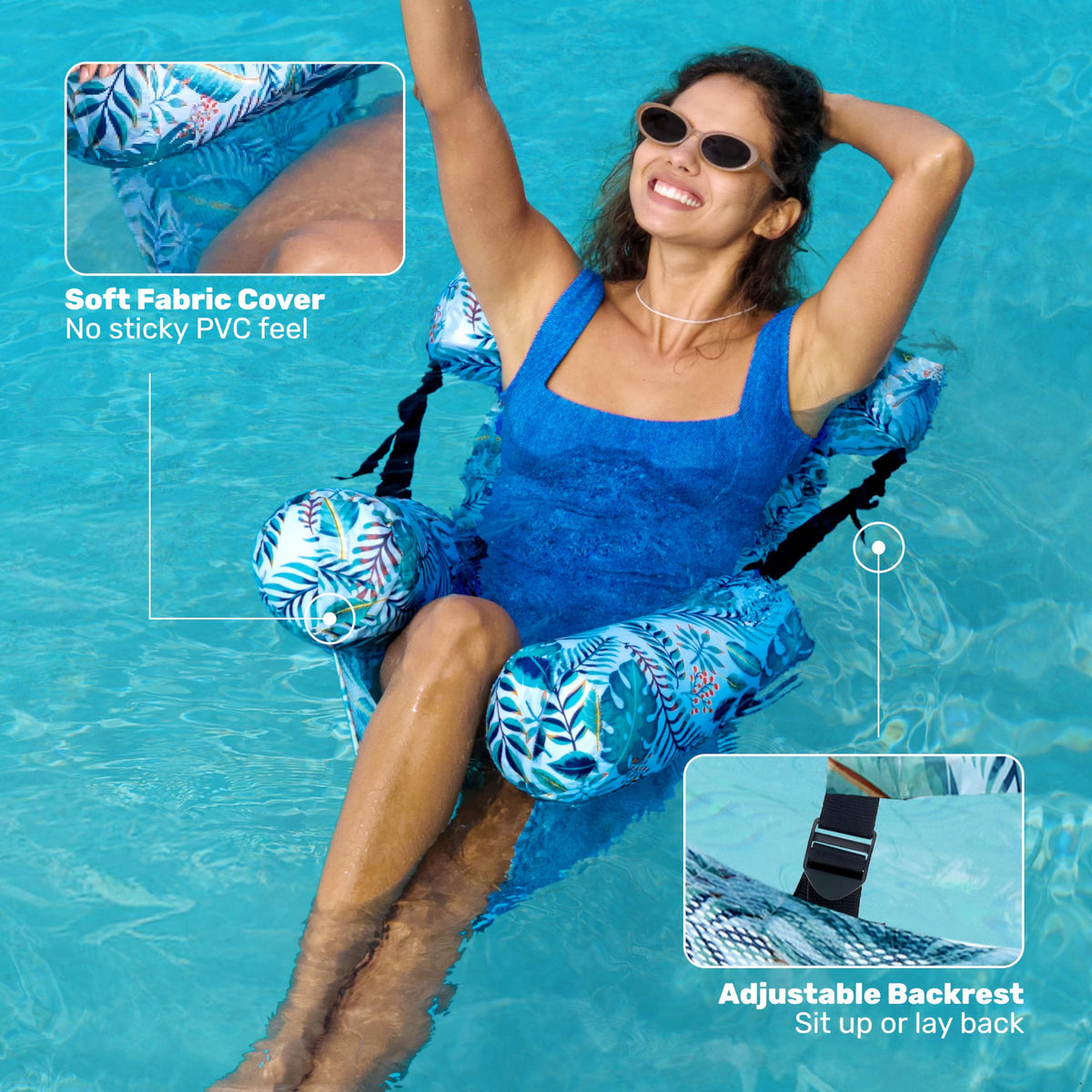 Sloosh water chair noodles raft ready for beach and pool fun
