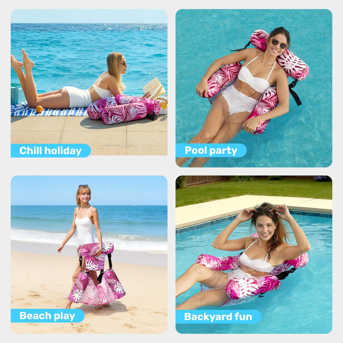 Sloosh water chairs suitable for beach or poolside lounging