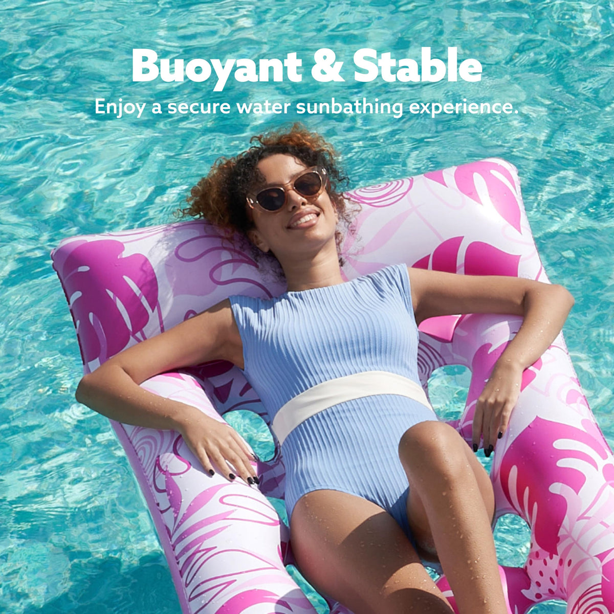 Sloosh float featuring water-flow vents for a refreshing pool experience.