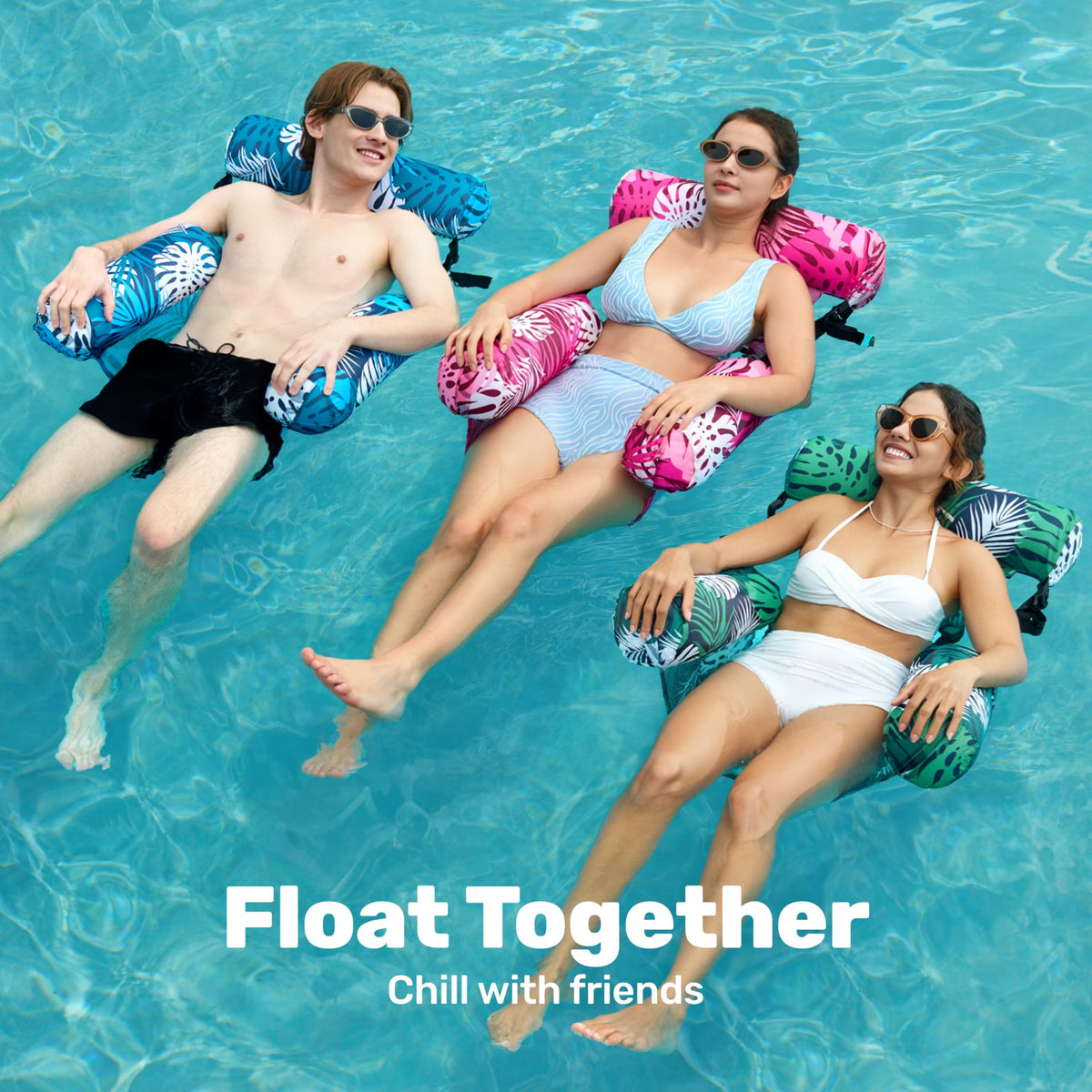 SLOOSH water hammock with cool mesh fabric for breathable comfort on warm days.