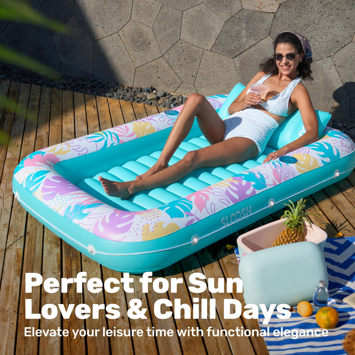 Sloosh water-ready tanning bed doubles as a cooling pool float