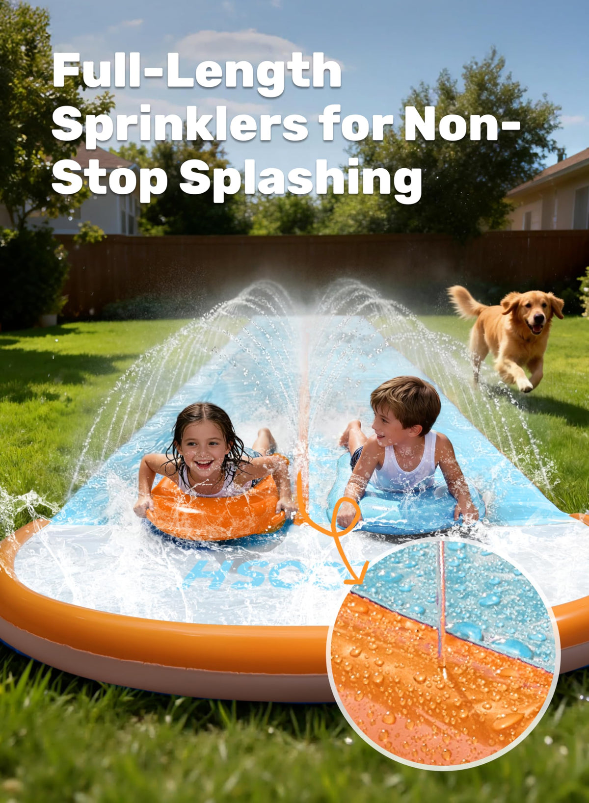 Sloosh middle sprinklers create a refreshing cascade during descent