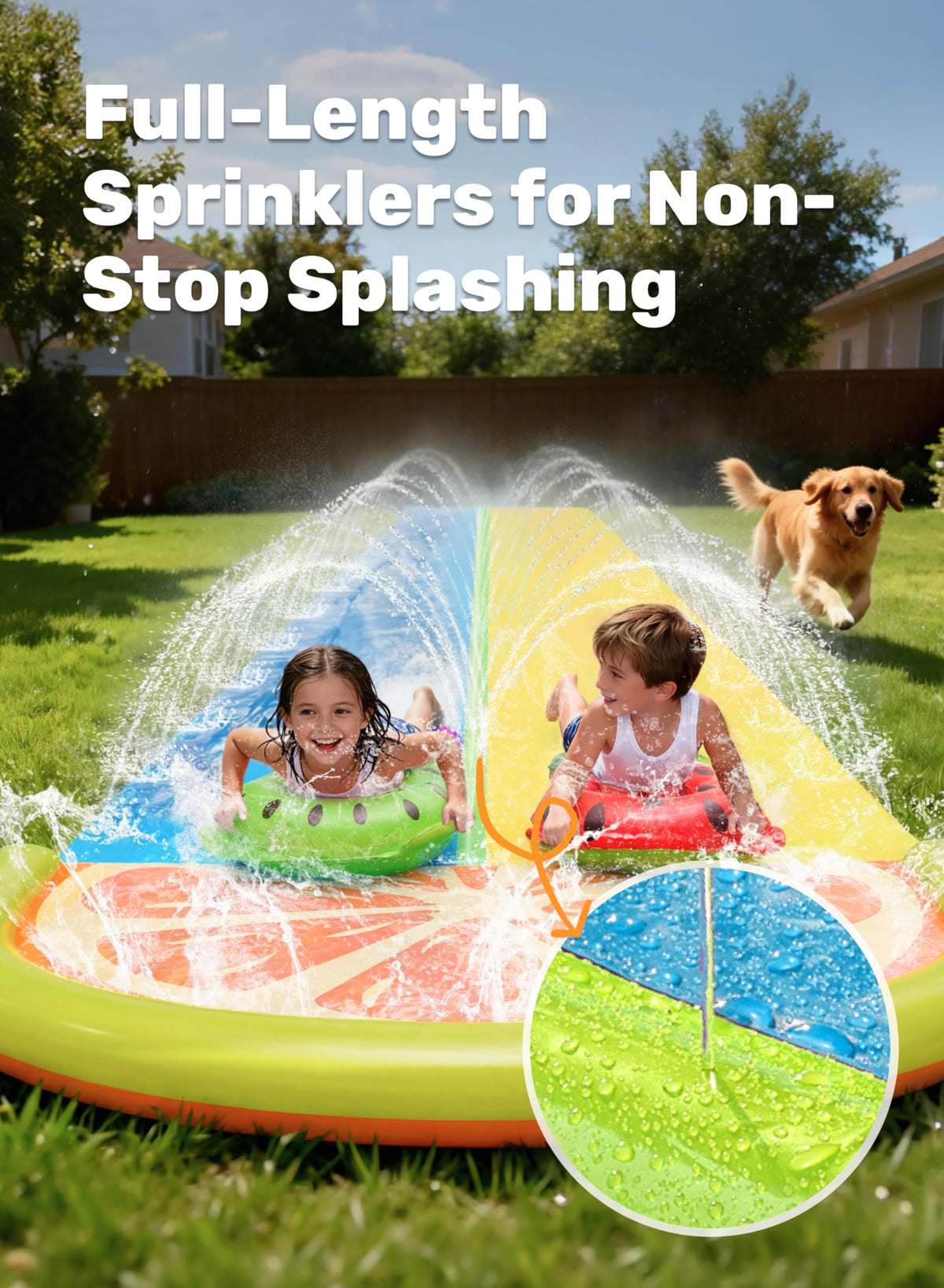 Sloosh two inflatable boards enhance sliding action and shared playtime.