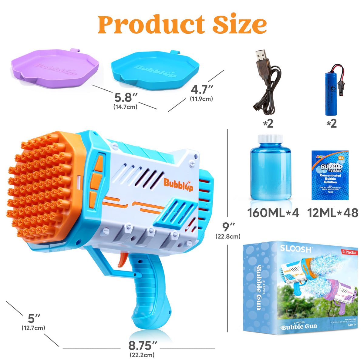 Sloosh bubble gun action at weddings, birthdays, and beaches