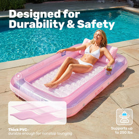 Sloosh wrap-around rope adds stability for steady lounging.