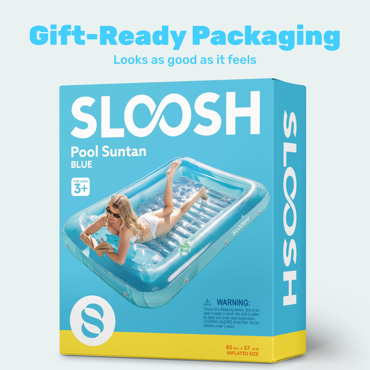 SLOOSH XL blue pool float stands out in any water setting.