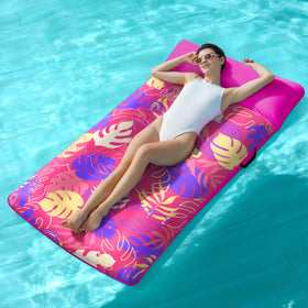 Sloosh XL fabric lounger pink top view for poolside comfort and sun relaxation