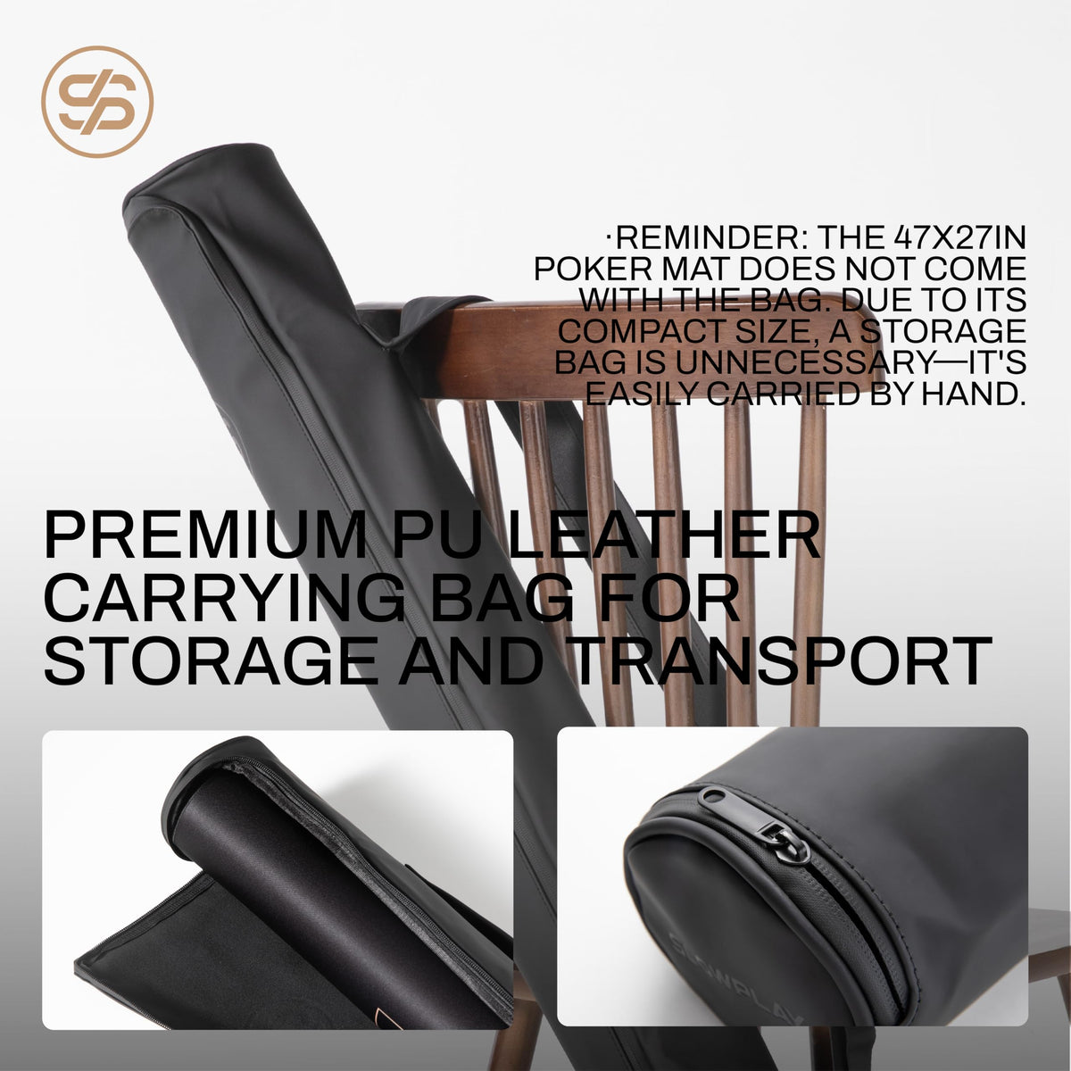 SLOWPLAY Godel Poker Mat carrying bag for effortless transport.