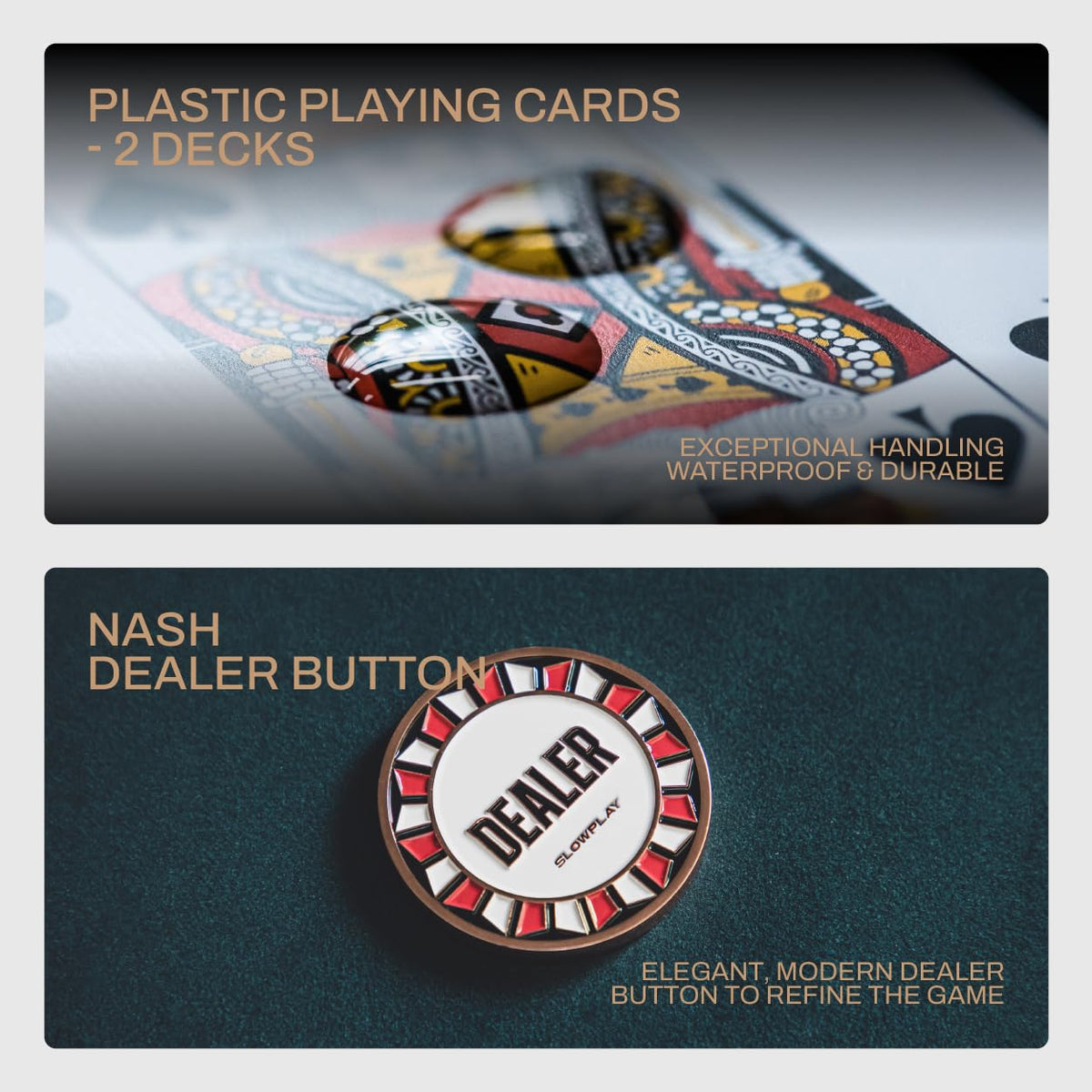 Slowplay Nash aluminum frame offers secure, durable case closure.