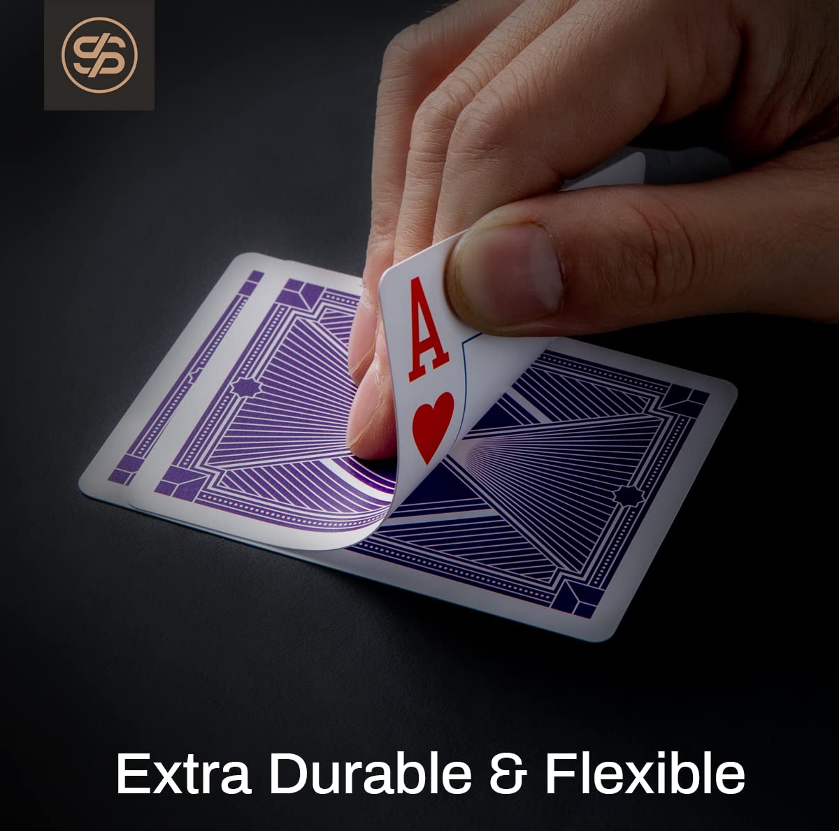 SLOWPLAY poker-size cards—easy handling and quick table recognition.