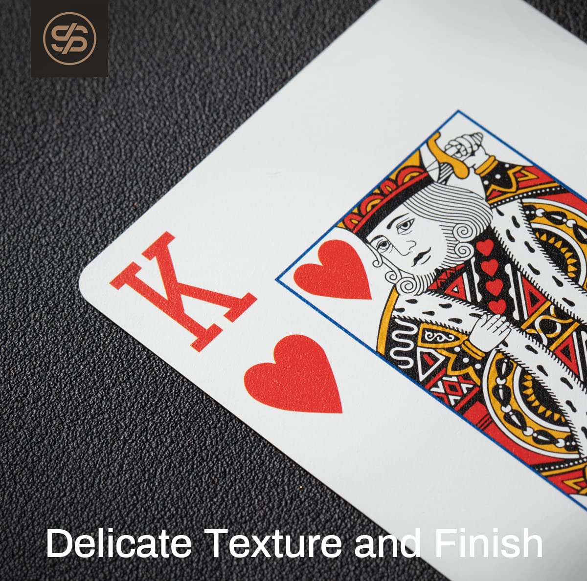 SLOWPLAY waterproof-washable cards—resist stains and stay looking new.