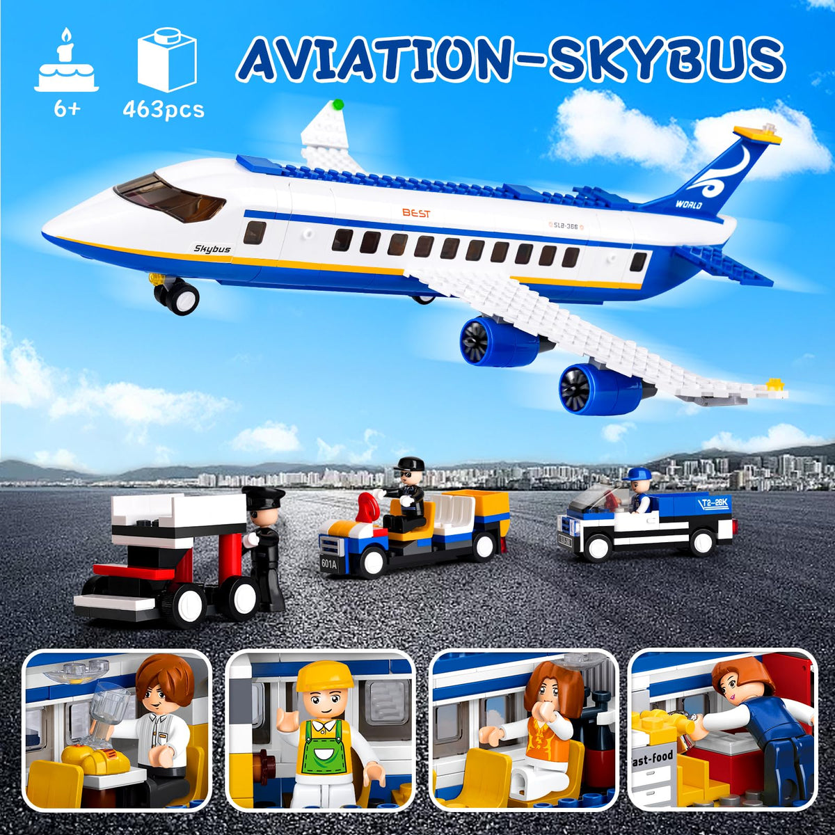 Sluban city passenger airplane luggage vehicle for organized airport setup