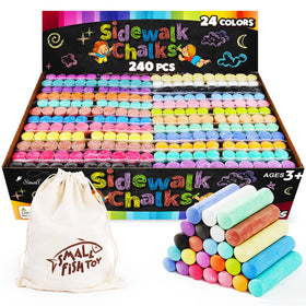 Small Fish 24-color jumbo sidewalk chalk pack for vivid outdoor art.
