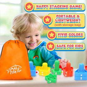 Small Fish abc toy for toddlers supports tactile learning and shape recognition.