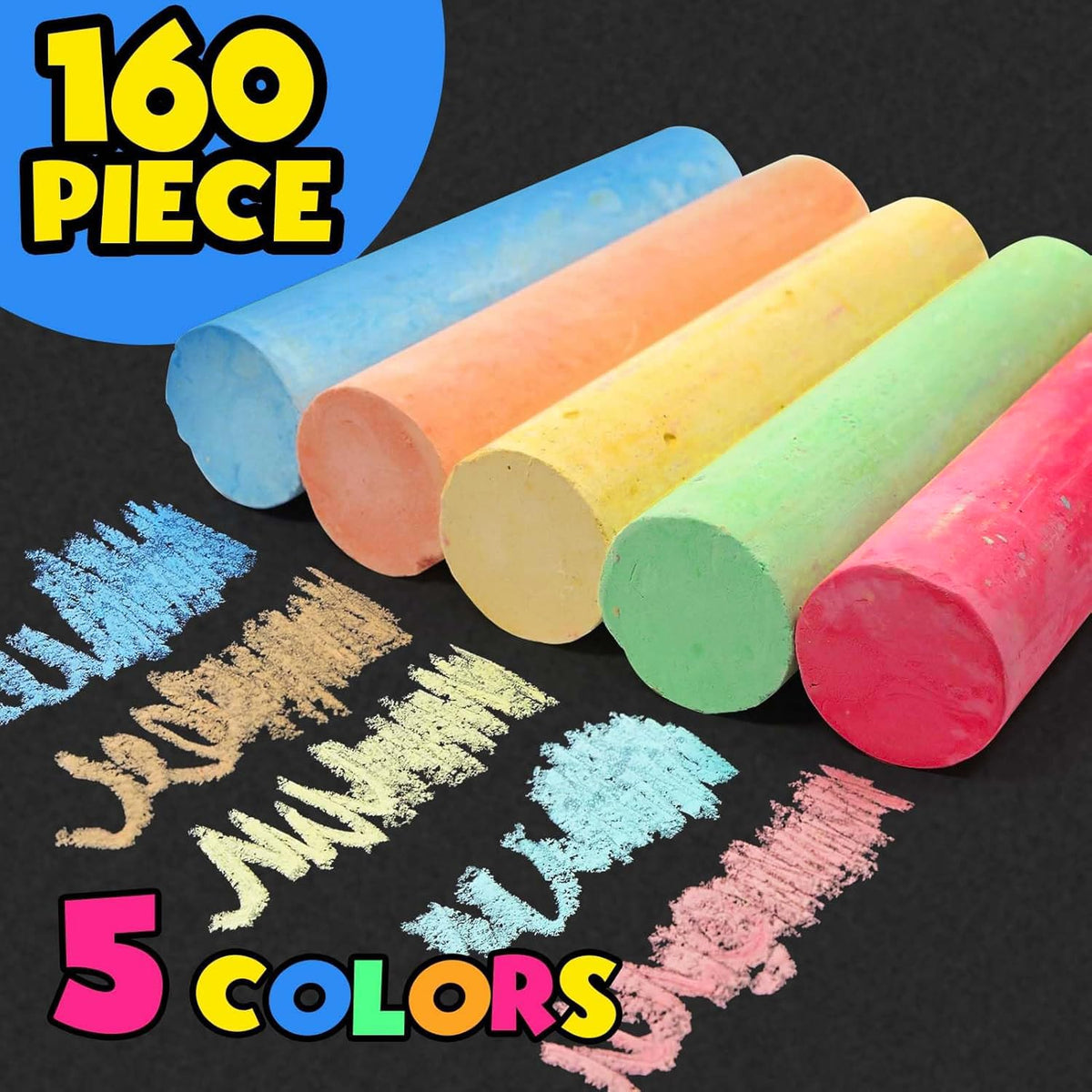 SMALL FISH dustless, non-toxic chalk ensures safe, clean play for kids and adults.
