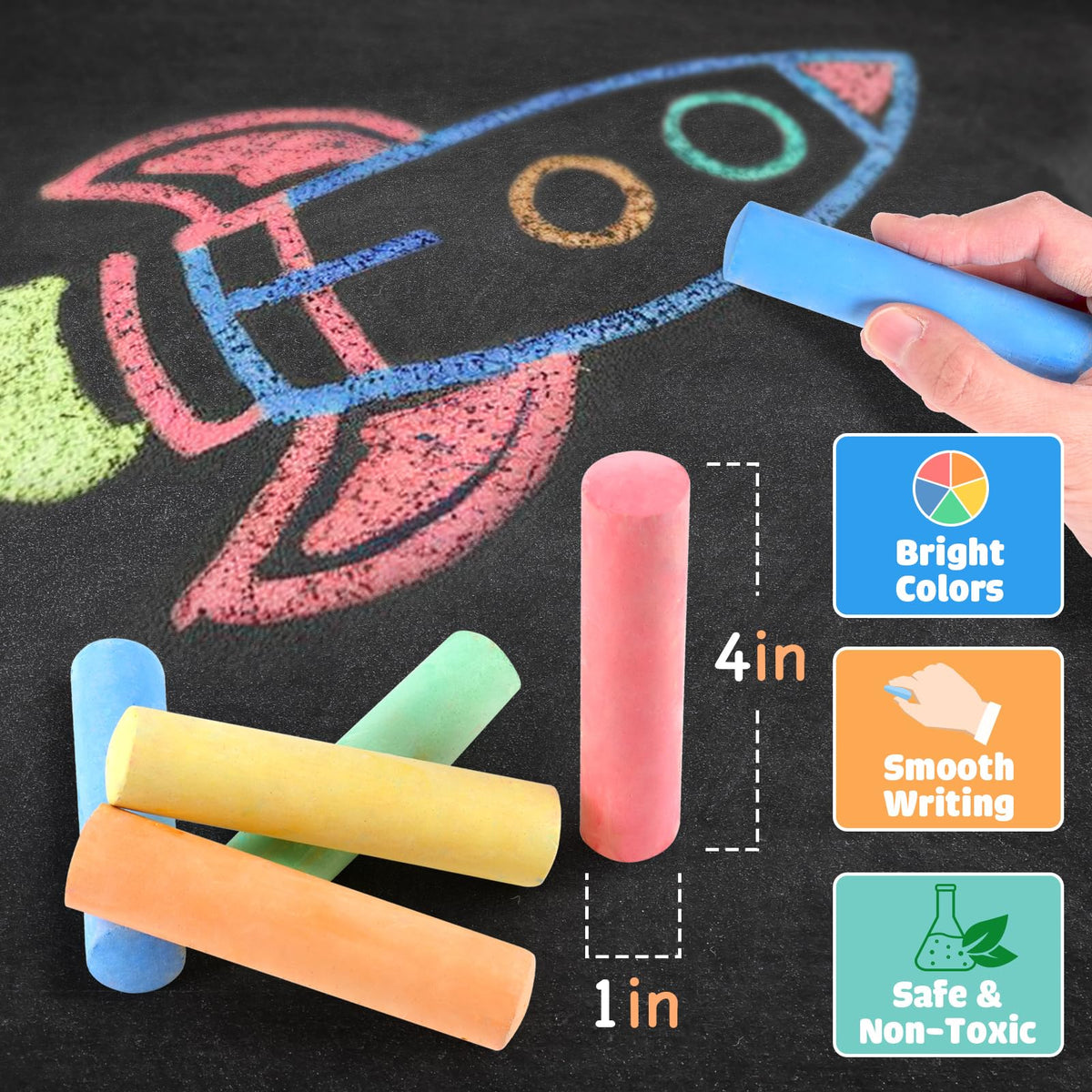 Small Fish dustless non-toxic chalk highlighting safer art for kids and adults