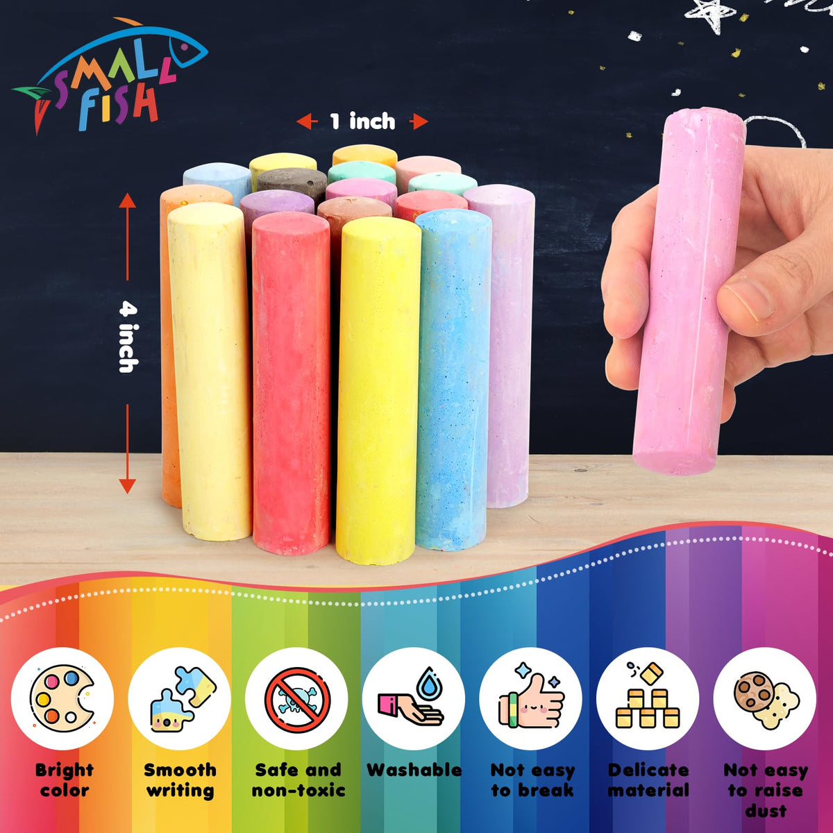 Small Fish jumbo sidewalk chalk 4 inch sticks for bold outdoor lines