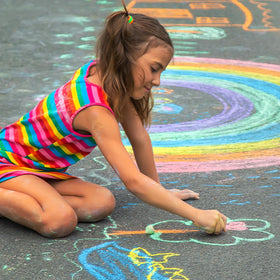 SMALL FISH chalks for outdoor play on sidewalks, walls, and playgrounds.