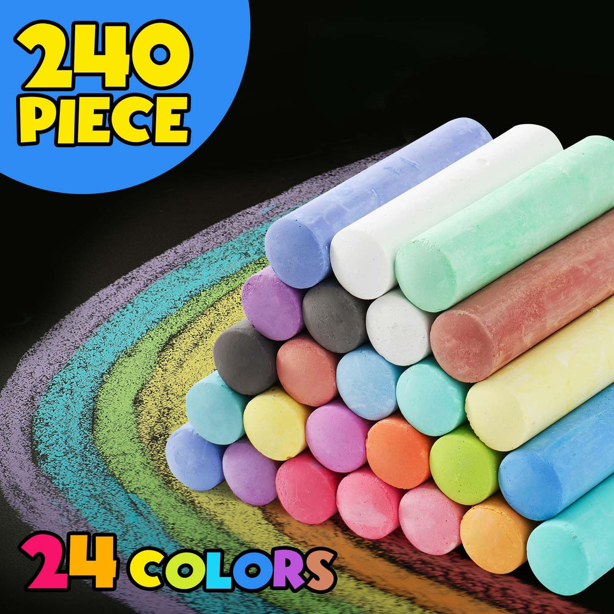 Small Fish portable storage bag keeps the 240-chalk set organized outdoors.