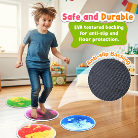 Small Fish PVC tiles feature durable surfaces for safe, long-lasting floor play.