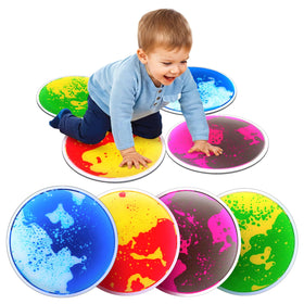 Small Fish sensory tiles with lava-flow visuals support visual tracking and imaginative play.