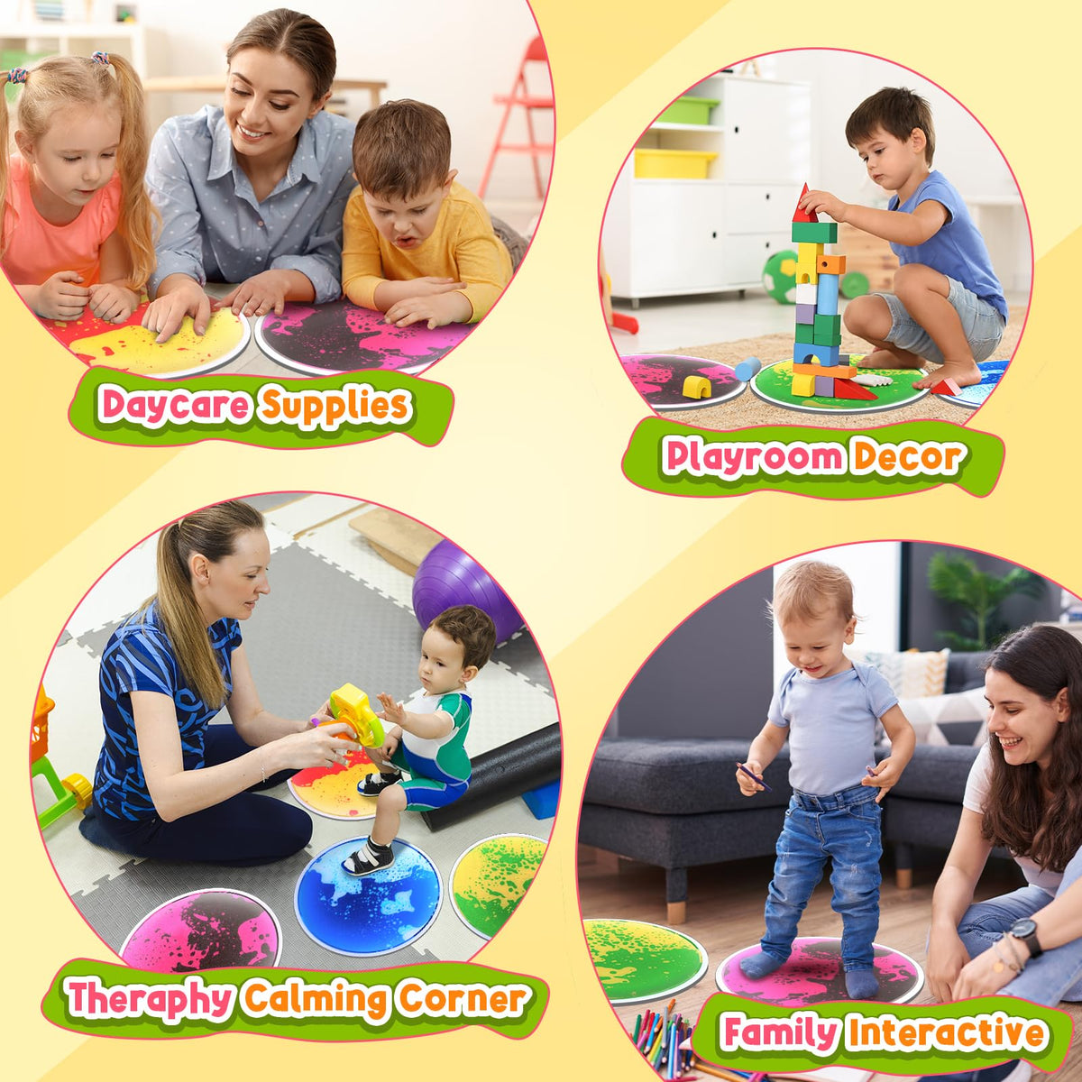 Small Fish sensory tiles are waterproof and easy to wipe clean after use.