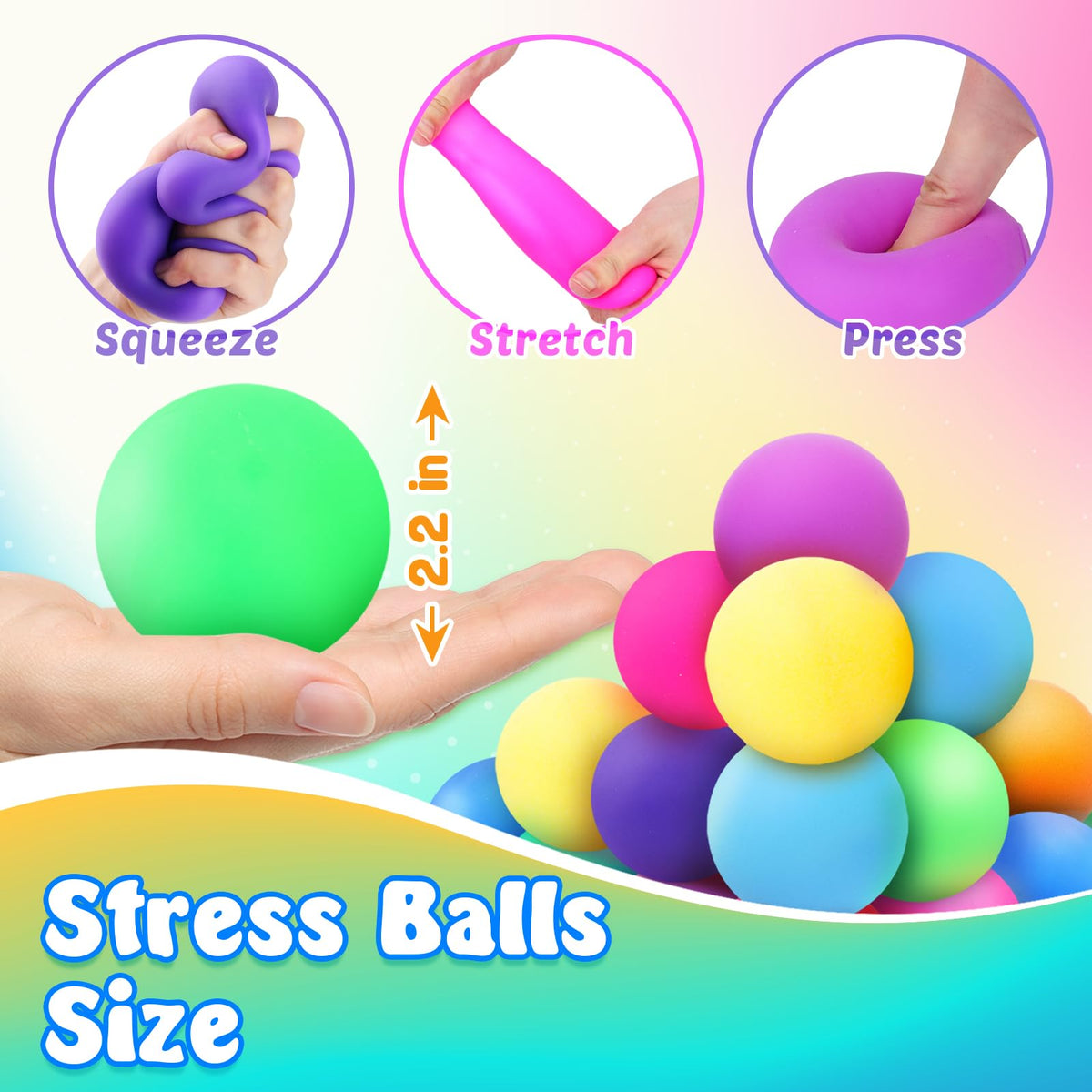 Close-up of SMALL FISH stress ball with inner beads for tactile variety