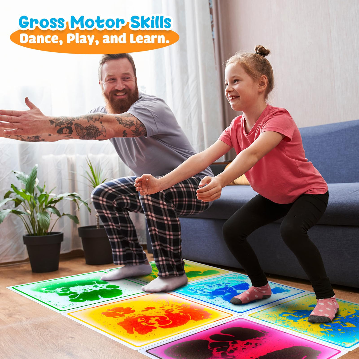 Small Fish textured surface offers secure footing for crawling and stepping games.