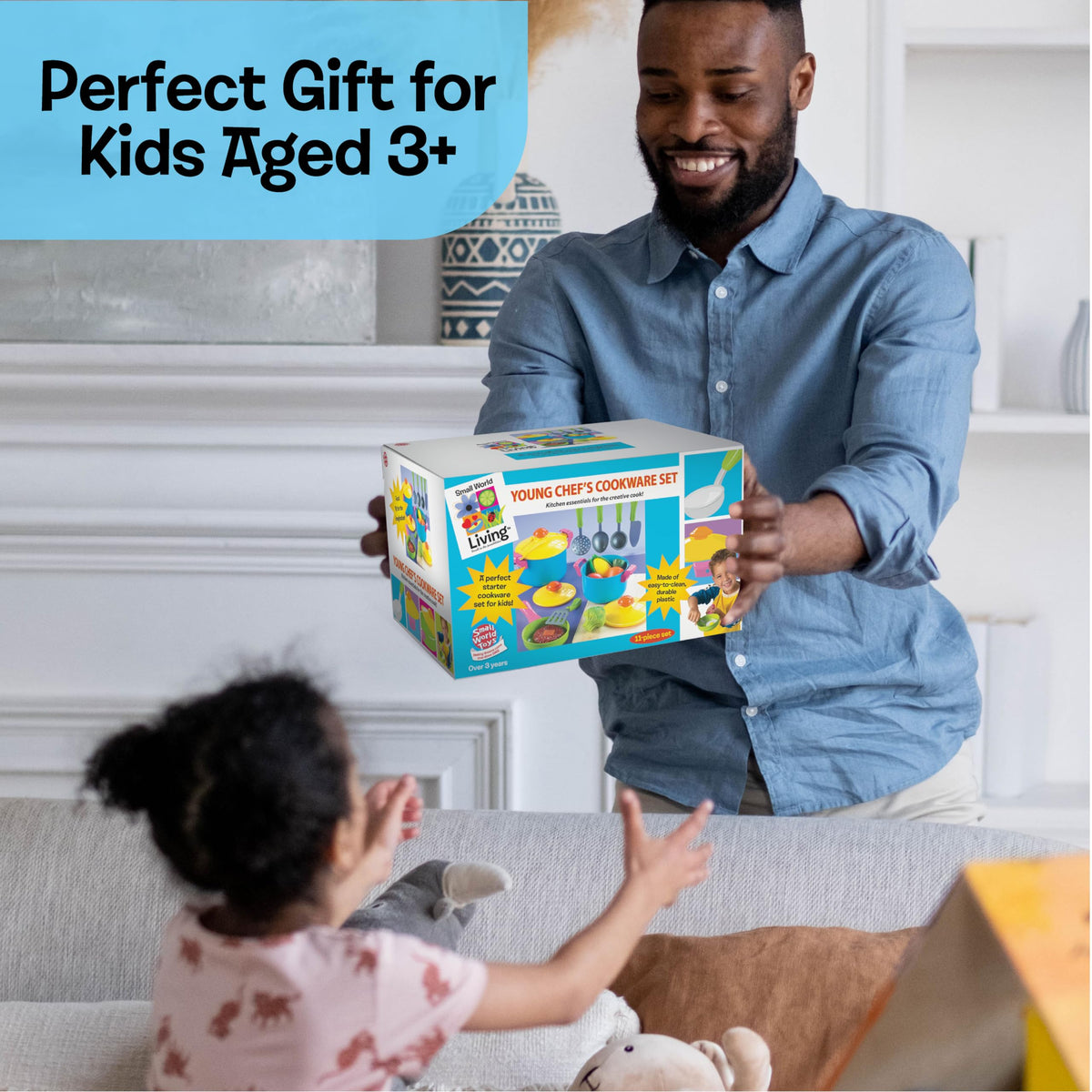 Small World Toys skimmer for flipping and serving in pretend cooking.