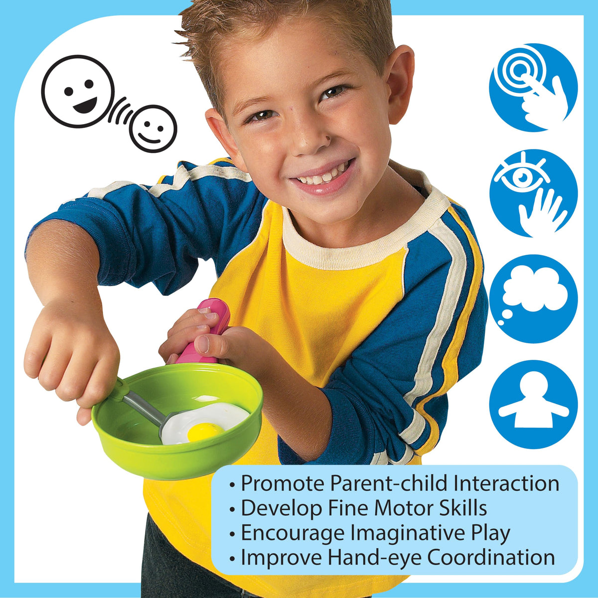 Small World Toys small stockpot with lid for compact pretend meals.