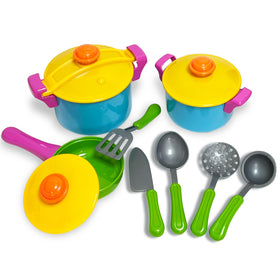 Small World Toys stockpot with lid for safe, imaginative pretend cooking.